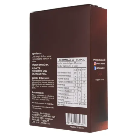 Cacau em po qvita 50/100 200g 360-22