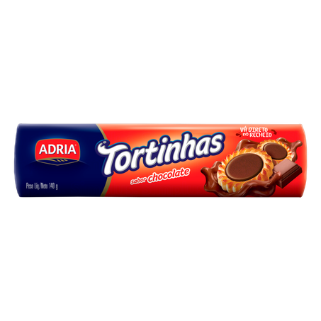 Biscoito Adria Tortinha Sabor Chocolate 140G