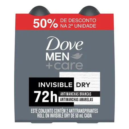 Kit dove roll on men invible dry c/2