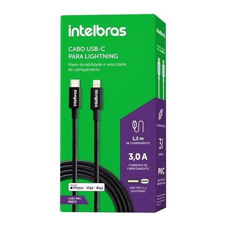 INTELBRAS CABO USB-C P/LIGHTNING 1.2M PVC PTO     