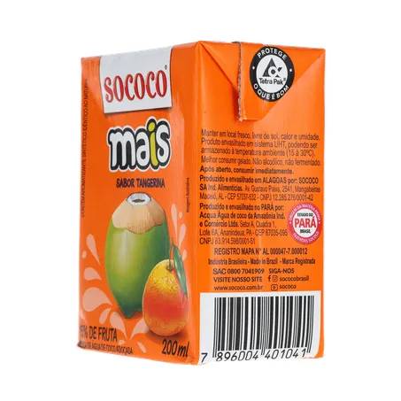 Água De Coco SococoTangerina 200ml 360-6