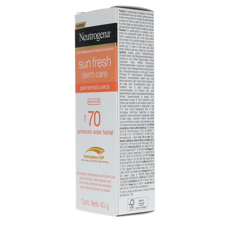 PROTETOR SOLAR FACIAL NEUTROGENA SUN FRESH DERM CARE SEM COR FPS 70 40G 360-23