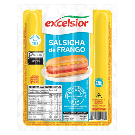 SALSICHA EXCELSIOR FRANGO 320G