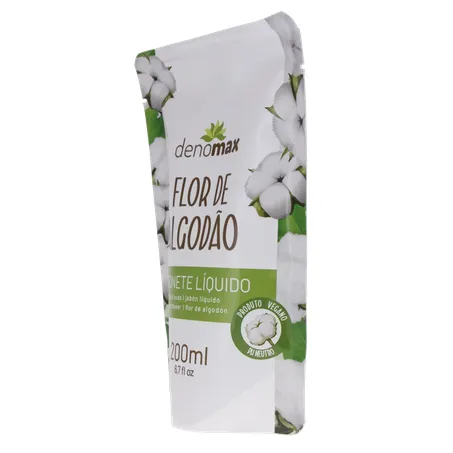 SABONETE LÍQUIDO DENOMAX SACHÊ FLOR DE ALGODÃO 200ML 360-5