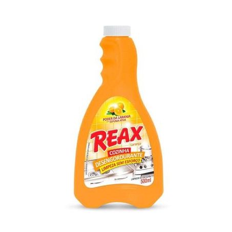 Limpador Desengordurante para Cozinha Reax Extrato e Laranja Refil 500ml