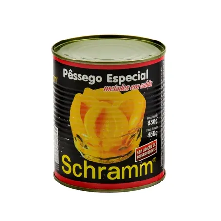 Pêssego Schramm Metades Zero Lata 450g 