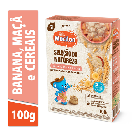 Cereal Mucilon Seleção Nature Banana e Maçã 100G