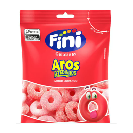 Fini aros de morango pacote 90g