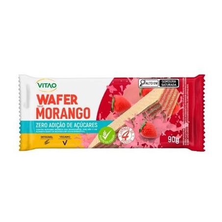Wafer vitao integral morango zero acucar 90g
