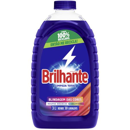 Lava roupas brilhante 3l limpeza total