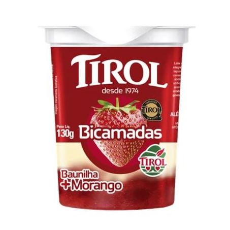 Iogurte tirol morango bicamadas 130g