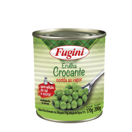 Ervilha crocante fugini 170g a vapor lata