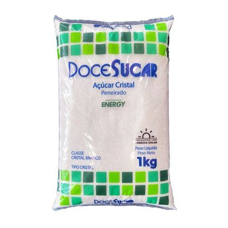 Açúcar cristal docesucar pacote 1kg