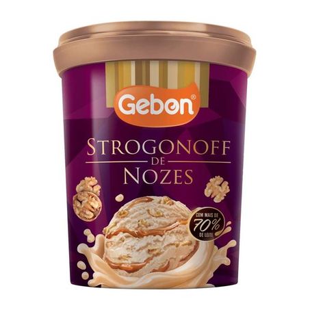 Sorvete Gebon 700ml Premium Strogonoff Nozes