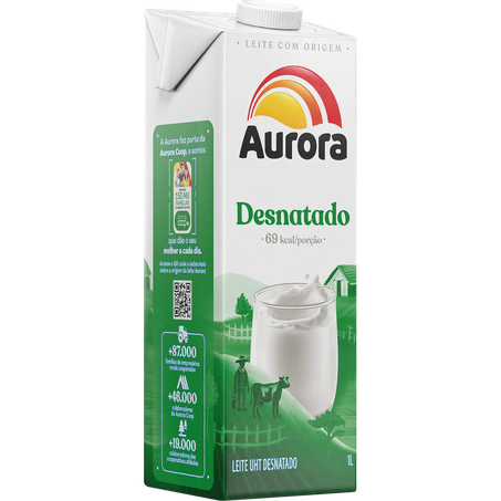LEITE LONGA VIDA AURORA DESNATADO TP 1L