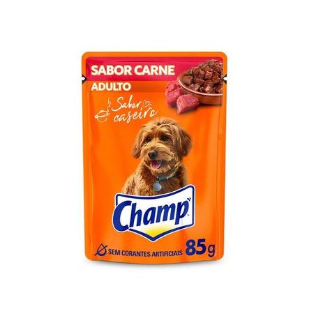 RACAO CAES CHAMP ADULTO CARNE 85G