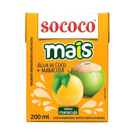 Água de Coco Sococo Maracujá  Caixa 200ml