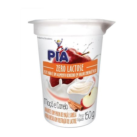 IOGURTE PIÁ ZERO LACTOSE MAÇÃ CANELA 150GR