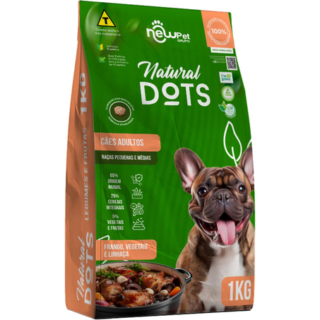 Ração para Cães Natural Dots 1Kg - Raças Pequenas e Médias