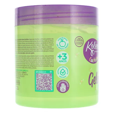 GELATINA CAPILAR INFANTIL KOLENE CACHINHOS COM GLITTER POTE 500G 360-26
