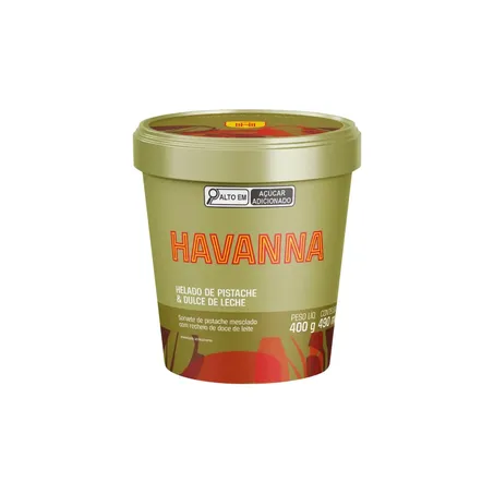 Gelato pistache doce leite havanna 490ml