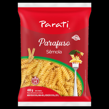 Macarrão Sêmola Parafuso Parati Pacote 400g