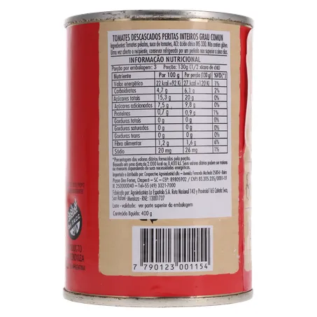 TOMATE PELADO IMPORTADO DA ARGENTINA VIGENTE LATA 230G 360-12