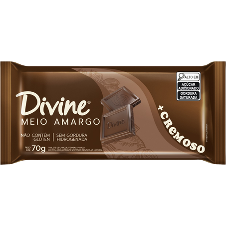 CHOCOLATE EM BARRA DIVINE MEIO AMARGO 70G