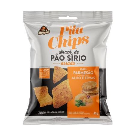 PITA CHIPS PARMESAO C/ ALHO 45G