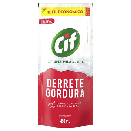 Limpador Cif 450ml - Desengordurante - Espuma - Sachê