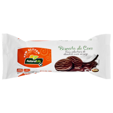 Bisc Natural Life 140g S/Gluten Coco Cob Choc Meio Amargo
