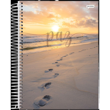 Caderno Jandaia Paz Capa Dura Espiral 10 Matérias 160 Folhas