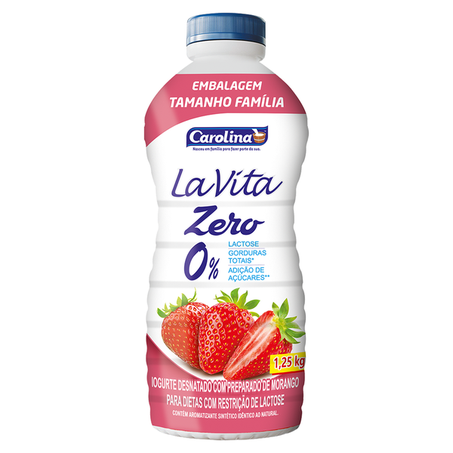 Iogurte zero la vita morango carolina 1.25kg