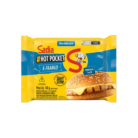 HOT POCKET SADIA X BURGUER SABOR FRANGO 145G