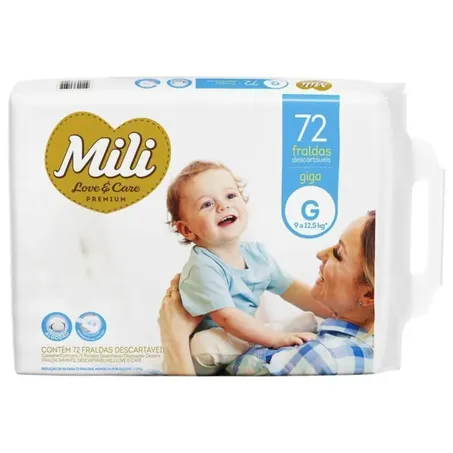 FRALDA MILI LOVECARE PREMIUM GIGA G C/ 72