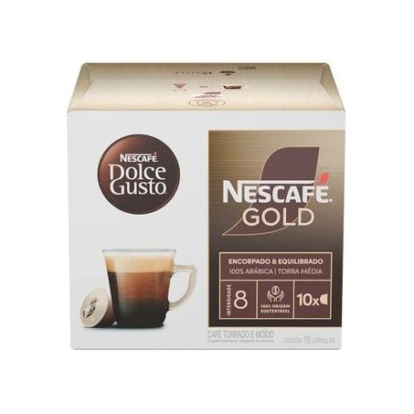 Café dolce gusto torra média gold nescafé c/10