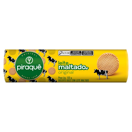 Biscoito Piraquê 132g - Leite Maltado