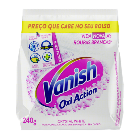 Alvejante em pó vanish oxi action crystal white refil 240g