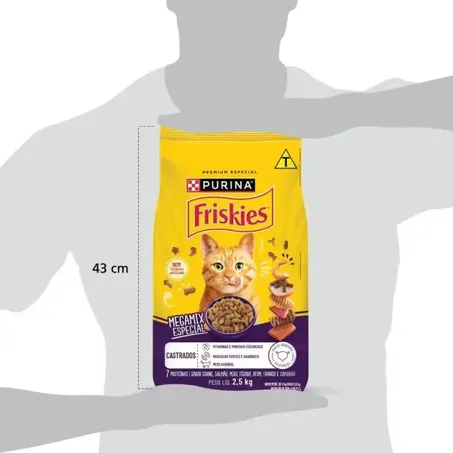 Alimento Para Gatos Purina Friskies Adultos Castrados Megamix Castrado Pacote 2,5kg 
 