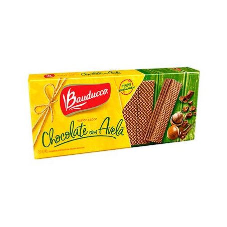 Biscoito Wafer Recheado Bauducco Chocolate com Avelã Pacote 140gr