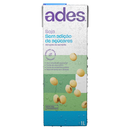 Bebida de Soja Ades 1 Litro - Zero Açúcar - Original