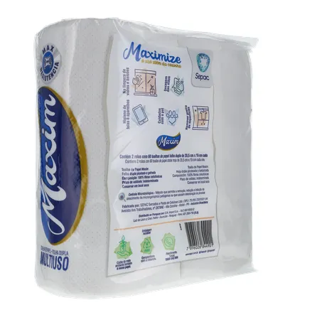 Toalha De Papel Maxim 2 Rolos Com 60 Toalhas 
  360-14