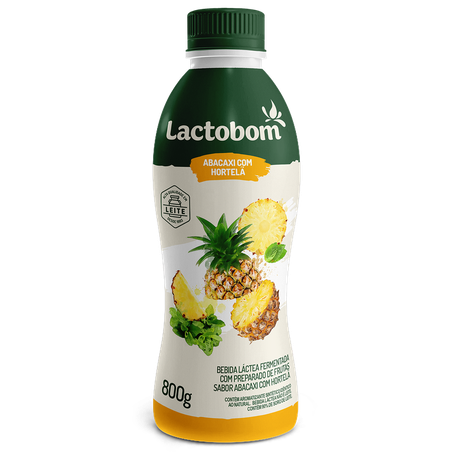 Bebida Láctea Lactobom Abacaxi Com Hortelã Garrafa 800g 
 