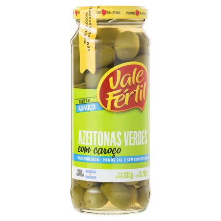 AZEITONAS VERDES EM CONSERVA COM CAROÇO VALE FÉRTIL