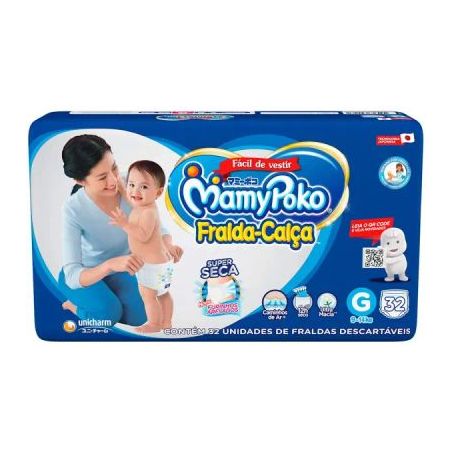 Fralda infant mamypoko sc calca g c/32un