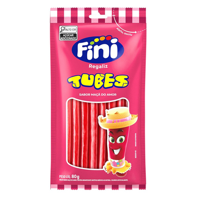 Bala tubes maçã amor fini 80g