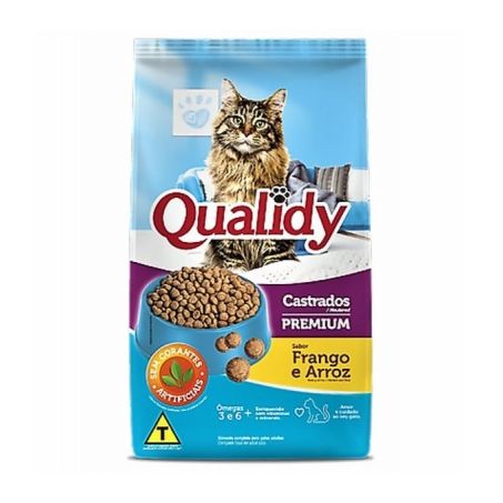 Ração Para Gatos Qualidy Premium Castrados Sabor Frango E Arroz 1KG