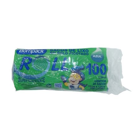 SACO LIXO ROLL AZUL BOMPACK 100LT C/20