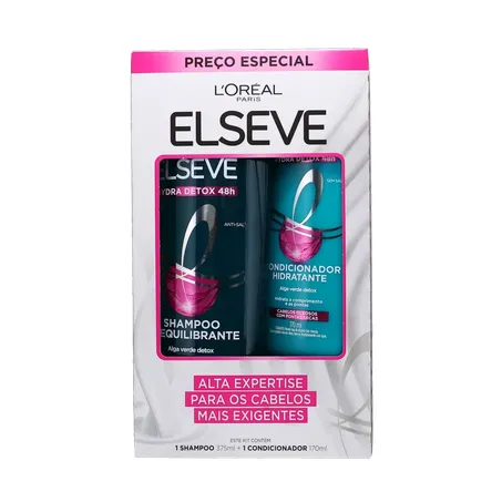 KIT ELSEVE HYDRA DETOX SHAMPOO 375ML + CONDICIONADOR 170ML 360-0