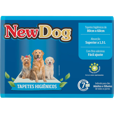 Tapete Higiênico New Dog Tam. 60x60 - Com 7 Tapetes